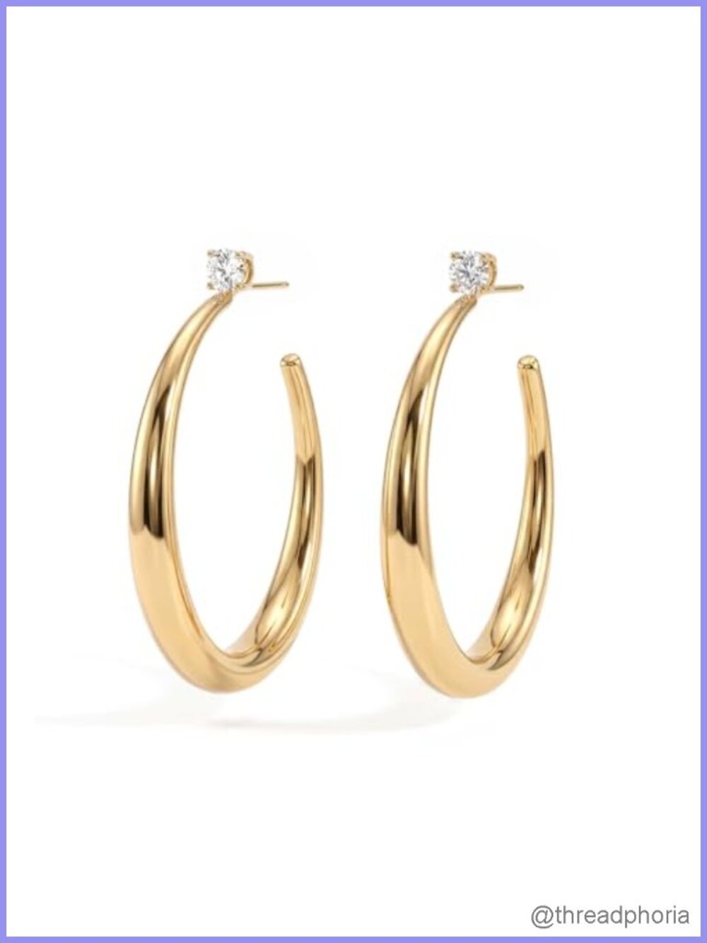 14K Gold Plated Big Open Hoop Earrings Statement Jewelry